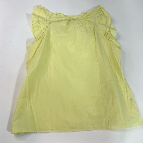 Stark X Blouse Womens Medium Yellow Tie Front Ruffle Short Sleeves Top New - Picture 9 of 10